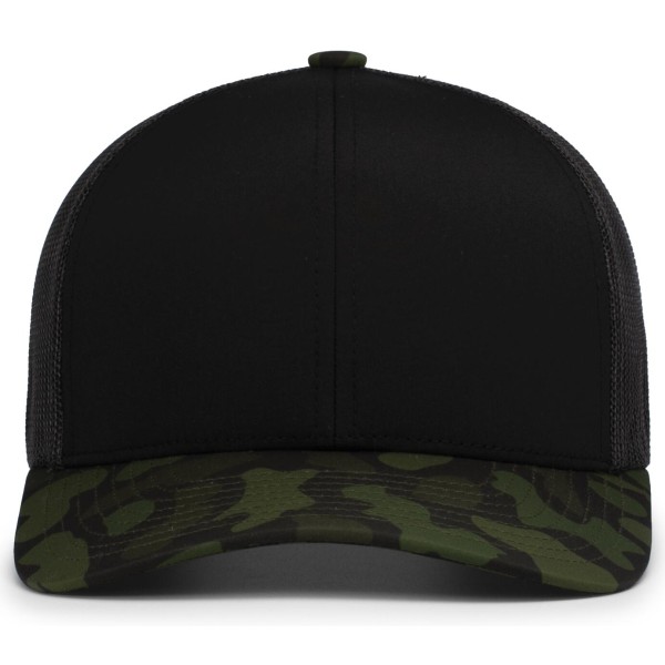 P686 Pacific Headwear BLACK/LT CHARCOAL/WOODLAND
