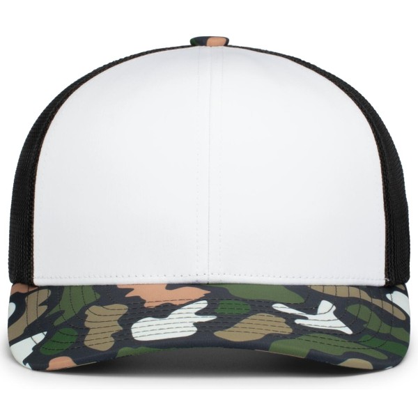 P686 Pacific Headwear WHITE/LT CHARCOAL/BAYOU