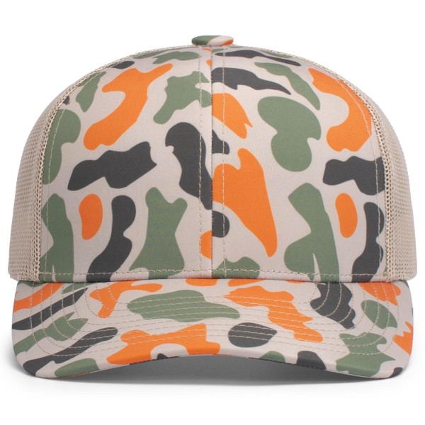 P686 Pacific Headwear BLAZE CAMO/KHAKI/BLAZE CAMO
