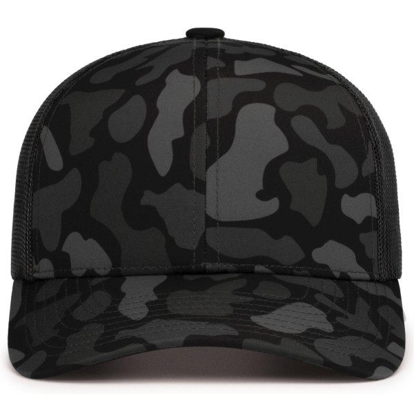 P686 Pacific Headwear BLACKOUT/LT CHARCOAL/BLACKOUT