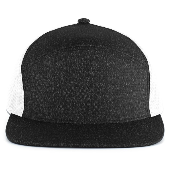 P710 Pacific Headwear BLACK HEATHER/WHITE
