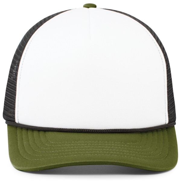 P782 Pacific Headwear WHITE/BLACK/MOSS