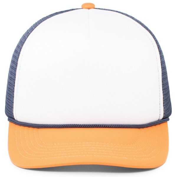 P782 Pacific Headwear WHITE/NAVY/ORANGE