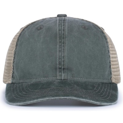 Pacific Headwear V37 DARK GREEN/TAN/DARK GREEN