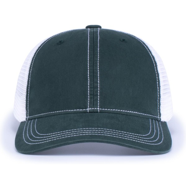 V67 Pacific Headwear DARK GREEN/WHITE/DARK GREEN