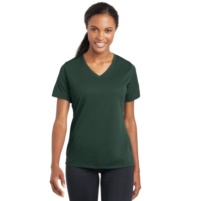 Sport-Tek LST340 Women's PosiCharge RacerMesh V-Neck Tee