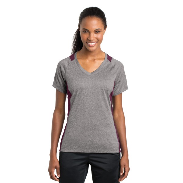 LST361 Sport-Tek Vintage Heather/ Maroon