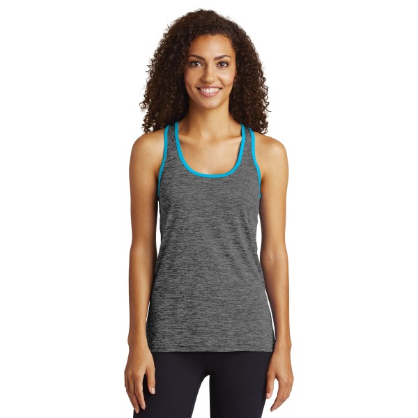 LST396 Sport-Tek Grey-Black/ Atomic Blue