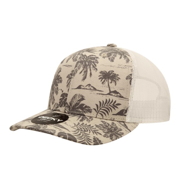6037 Decky Panel Mid Profile Structured Tropical Trucker