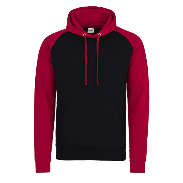 JHA009 AWDis JET BLACK / FIRE RED