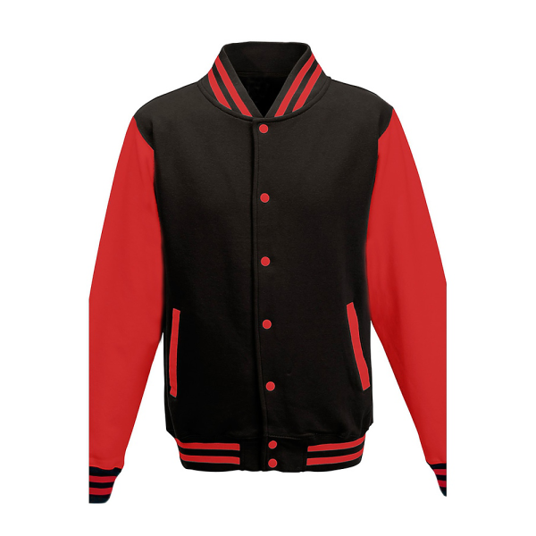 JHA043 AWDis JET BLACK / FIRE RED