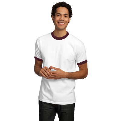 Port & Co PC61R White/Athletic Maroon