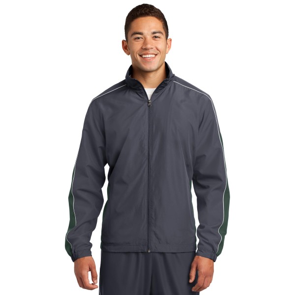 JST61 Sport-Tek Graphite Grey/ Forest Green/ White