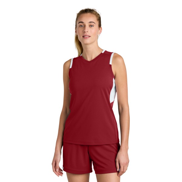 LST441 Sport-Tek Deep Red/ White