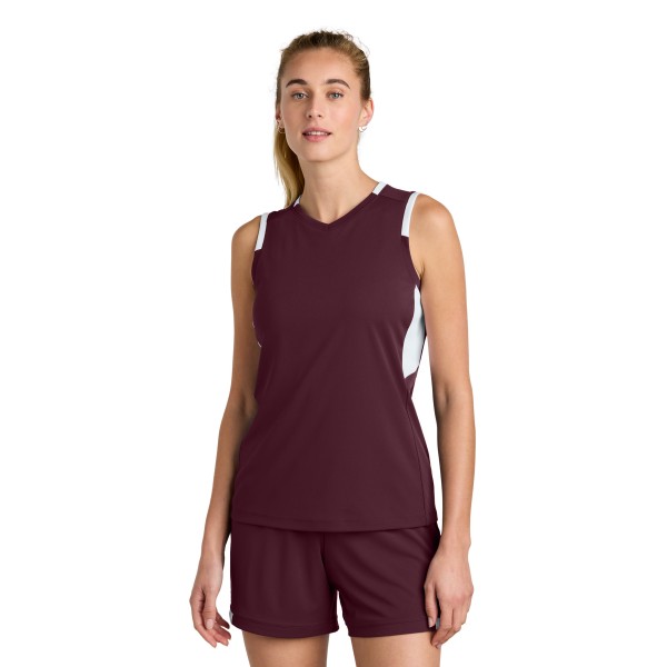 LST441 Sport-Tek Maroon/ White