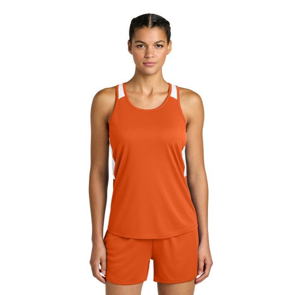 LST446 Sport-Tek Deep Orange/ White
