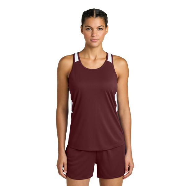 LST446 Sport-Tek Maroon/ White