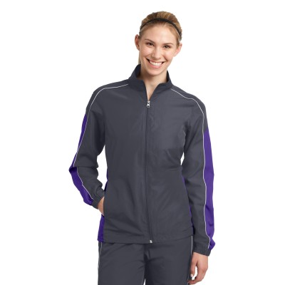 Sport-Tek LST61 Graphite Grey/ Purple/ White