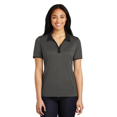 Sport-Tek LST667 Ladies Heather Contender Contrast Polo