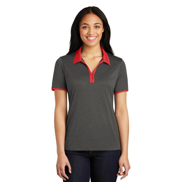 LST667 Sport-Tek Graphite Heather/ True Red