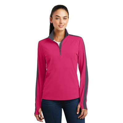 Sport-Tek LST861 Pink Raspberry/ Iron Grey