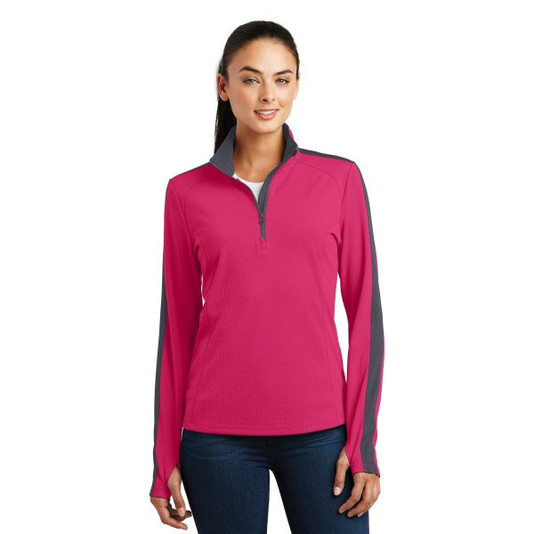 LST861 Sport-Tek Pink Raspberry/ Iron Grey