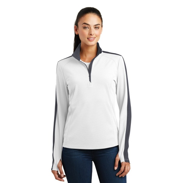 LST861 Sport-Tek White/ Iron Grey