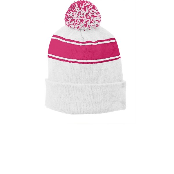 STC28 Sport-Tek White/ Pink Raspberry