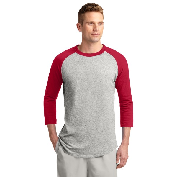 T200 Sport-Tek Heather Grey/ Red