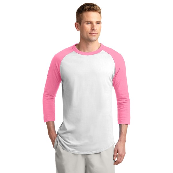 T200 Sport-Tek White/ Bright Pink