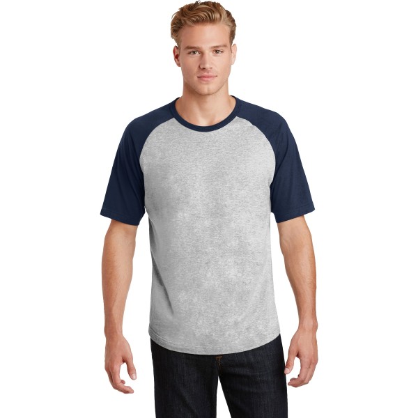 T201 Sport-Tek Heather Grey/ Navy