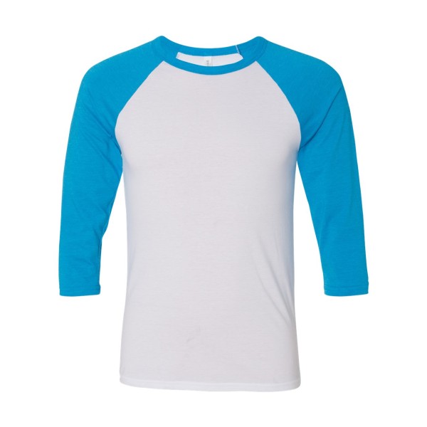 3200 Bella + Canvas White/ Neon Blue