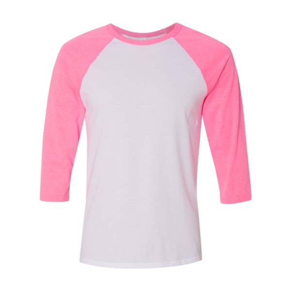 3200 Bella + Canvas White/ Neon Pink