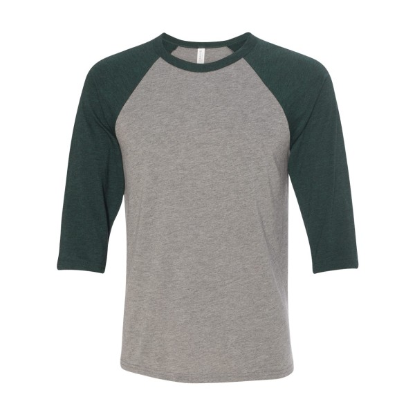3200 Bella + Canvas Grey/ Emerald Triblend