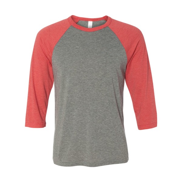 3200 Bella + Canvas Grey/ Red Triblend