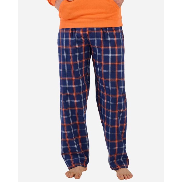 BM6624 Boxercraft Varsity Navy Orange Plaid