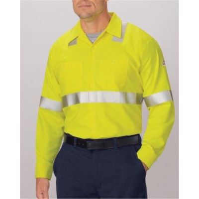 Bulwark SMW4 High Visibility Long Sleeve Work Shirt
