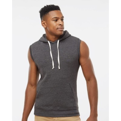 J. America 8877 Triblend Sleeveless Hooded Sweatshirt