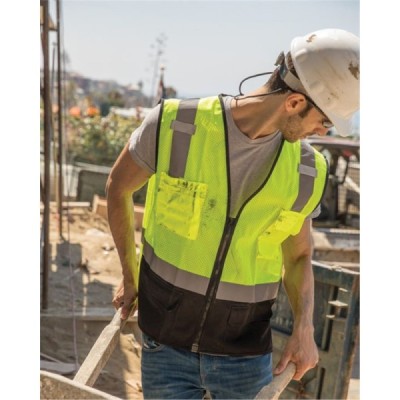 Kishigo 1509 Black Bottom Mesh Class 2 Vest