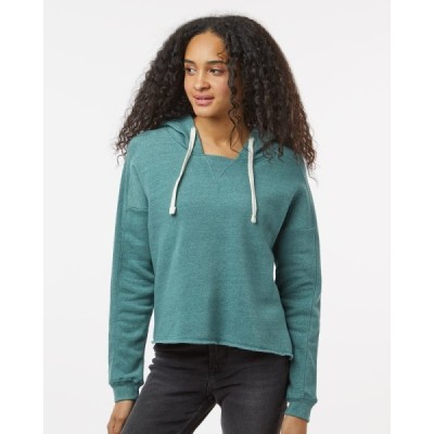 MV Sport W23101 Women's Angel Fleece Crop Hooded Sweatshirt
