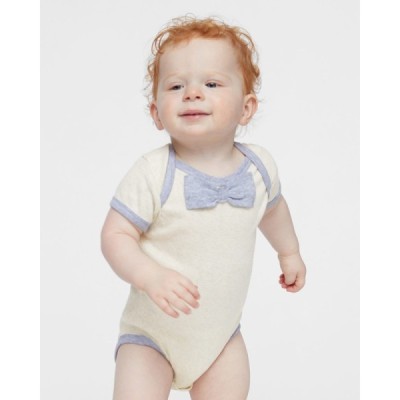 Rabbit Skins 4407 Baby Rib Infant Bow Tie Bodysuit