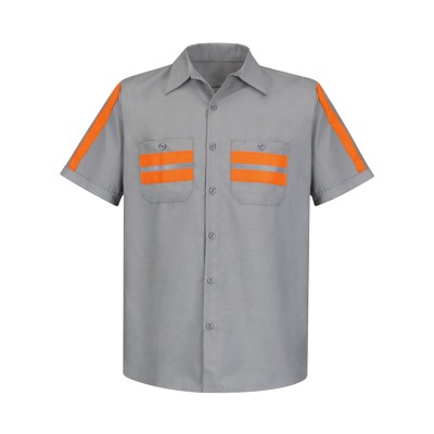 Red Kap SP24ET Light Grey/ Orange Trim