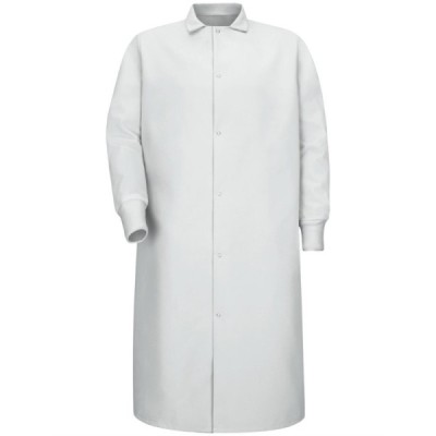 Red Kap KS60 Gripper-Front Pocketless Butcher Coat With Knit Cuffs