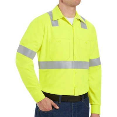 Red Kap SS14HV High Visibility Safety Long Sleeve Work Shirt