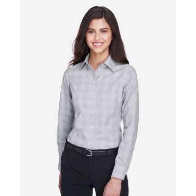 Devon & Jones DG520W Women's Crown Collection Glen Plaid Woven Dress Shirt