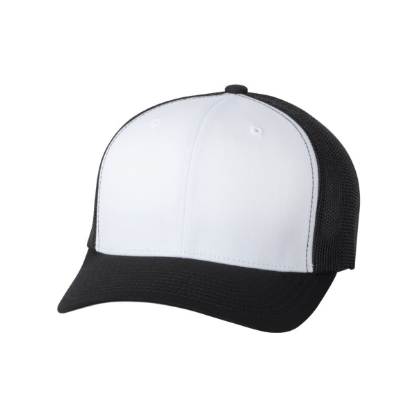 6511 Flexfit Black/ White/ Black