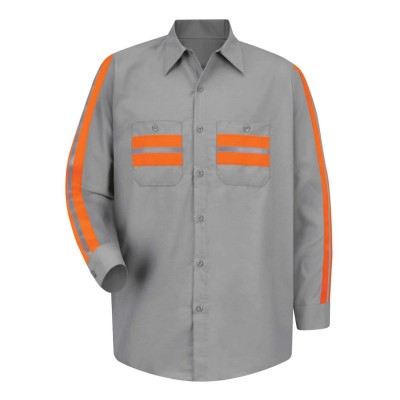Red Kap SP14ET Light Grey/ Orange Trim